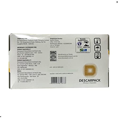 Descarpack, Luva Látex Procedimento, M, Caixa com 100