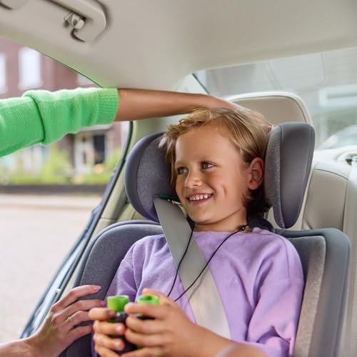 Bebeconfort EverFix Plus i-Size, Silla Coche Evolutiva, De 15 Meses a 12 Años, 76-150 cm, Alzador Coche Niño ISOFIX, Protección frente a Impactos Laterales, 14 Posiciones Reposacabezas, Full Black