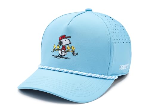 Black Clover Unisex Snoopy Crew 5 Panel Mid Rope Adjustable Hat Carolina Blue One Size