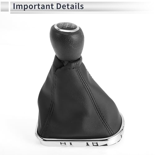 RATCHROLL 6 Speed Manual Gear Shifter Knob with Cover for Chevrolet Cruze 2010-2015 Plastic Faux Leather Automotive Gearbox Stick Shifter Lever Knob Black - Thumbnail 4