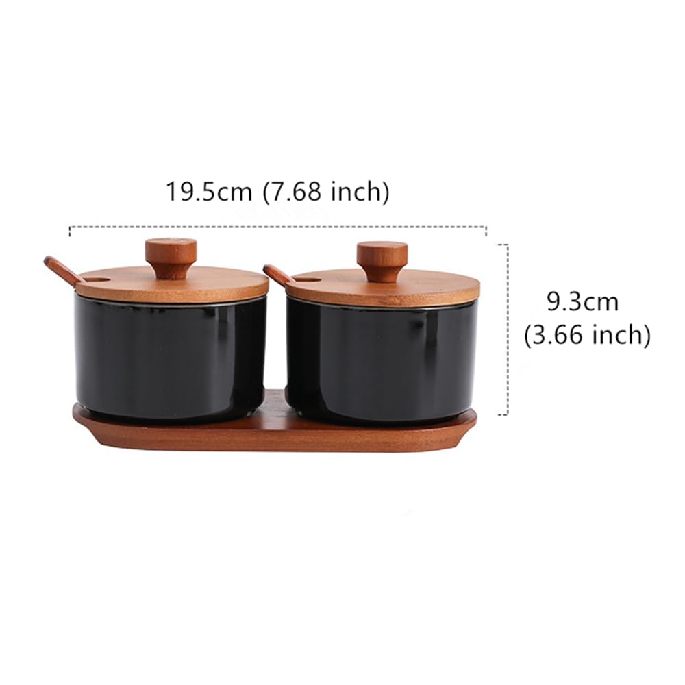 2er-Pack Vintage-Porzellan-Gewürzgläser mit Löffel, stilvolle Zucker, Salz, Kaffee und Gewürzbehälter, elegante Küchen-Organizer für Tee- und Zucker-Aufbewahrung