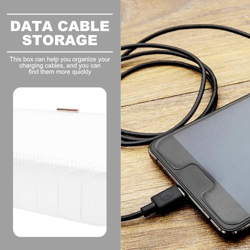 Cables de carga enredados solucionados con el estuche organizador Toyvian separado blanco 5