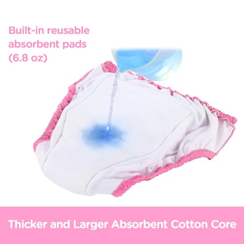 Image of Littleforbig Soft Silky Underwear Comfortable Washable Reusable Adult Training Pants - Little Beauty Pink S