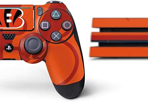 Skinit Decal Gaming Skin Compatible with PS4 Pro Console and Controller Bundle - Officially Licensed NFL Cincinnati Bengals Double Vision Design