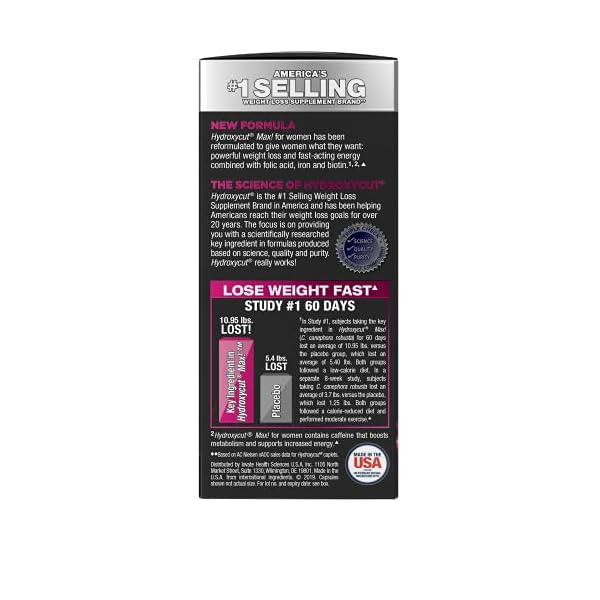 Weight-Loss-Pills-for-Women-Hydroxycut-Max-Weight-Loss-Supplement-Pills-with-Biotin-Hair-Nails-and-Skin-Vitamins-Metabolism-Booster-for-Weight-Loss-Iron-Supplement-60-Count-Pack-of-1 Hydroxycut + Women Pills with Biotin & Collagen | Hair Nails and Skin Vitamins | Iron Supplement | Energy Pills, 60 Count (1 Pack)