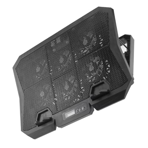 Base para laptop con ventilador ajustable y luz LED azul miniatura 1