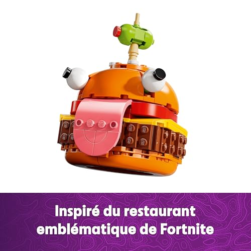 LEGO Fortnite Durrr Burger - Jouet de Construction & Décoration - Figurine de Personnage de Jeu Vidéo - Éléments Authentiques Dont Cure-Dent - Cadeau Collector pour Gamer, Garçon ou Fille 9 Ans 77070