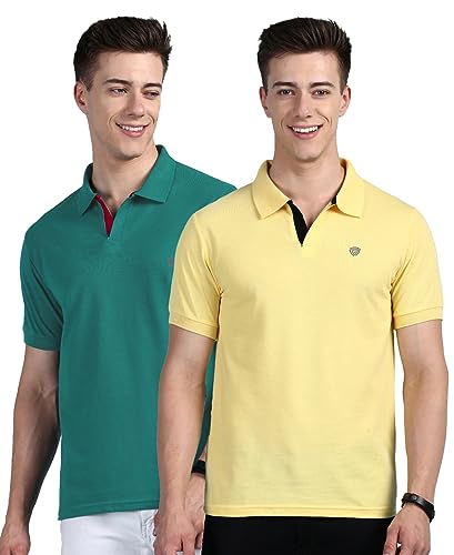 Image of Lux Cozi Men Cotton Solid Regular Fit Polo Shirt