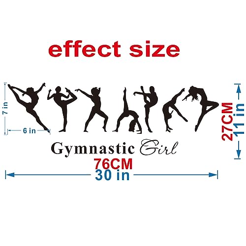 Vinilo Decorativo Silueta Gimnasta para Pared de Niña 30x11" miniatura 2