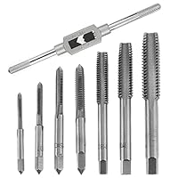 Yuentoen Gewindebohrer Set,8 StückGewindeschneider,Lager Stahl Gewindeschneidsatz Metrisch mit BohrerFeingewinde Werkzeug Gewindeschneidmaschine Zoll Profi Windeisen,M3 - M12 Tap and Die Set