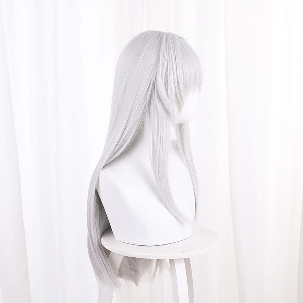 XiongXiongLe Long Straight White Wig for Women Cosplay Heat Resistant Synthetic Hair Replacement Wig Adult Cos Anime Game Party Halloween Christmas - Image 3