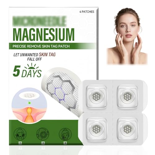 4PCS Skin Tag Remover Patches,Extra Strength Verruca Treatment & Wart Removal,Natural Corn Remover for Feet & Hands,Mole Remover,Invisible Corn Plasters for Face & Body,Suitable for All Skin Types