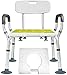 CHEWYNP Duschstuhl Höhenverstellbarer Badewannen-Duschhocker rutschfeste Sicherheit mit U-förmigem Ausschnitt mit Armen und Rücken, Hilfe für Senioren und behinderte Badezimmerduschen, für
