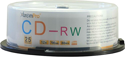 XtremPro CD-RW 11043 Lot de 25 disques vierges enregistrables 700 Mo 80 min