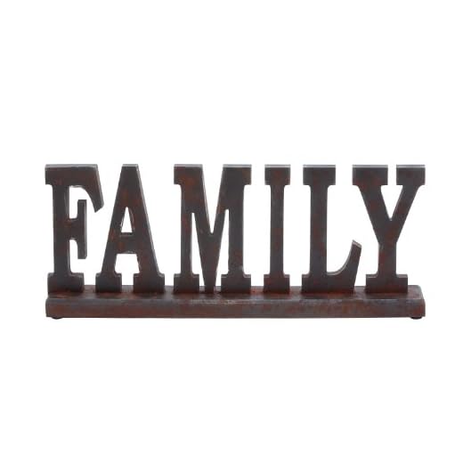 Deco 79 Wood Family Decorative Sign, 20" x 3" x 8", Black