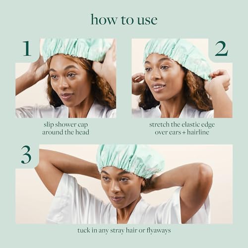 EcoTools XL Shower Cap, Large Hair Cap For Shower Or Bath, Protect Hair & Keep Dry, Reusable & Waterproof Material, Comfortable Fit For All Hair Types & Head Sizes, Cruelty-Free & Vegan, 1 Count