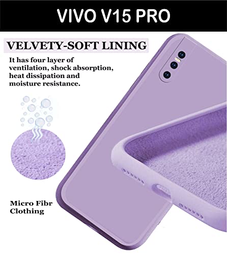 Image of A rtistque Liquid TPU Silicone Matte Shockproof Flexible with Camera Protection Soft Back Cover Case for Vivo V15 Pro - Purple