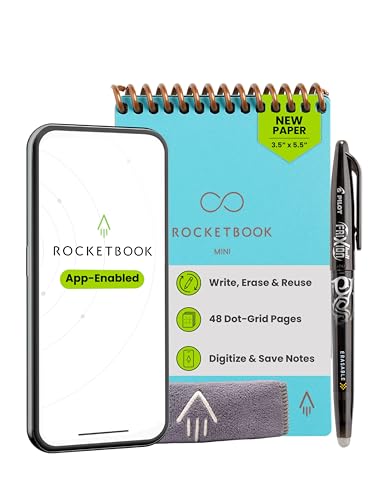 Rocketbook Mini Reusable Smart Notebook (Pocket, Dot-Grid, 40 Pages)