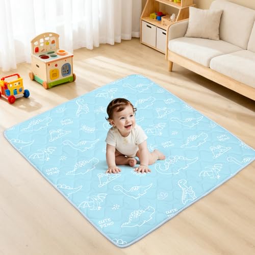 Baby Play Mat for Floor,Soft 50x50 Playpen Mat,Thick Foam Playmat for Tummy Time,Safe Non-Slip Backing for Kids,Graffiti Dinosaurs