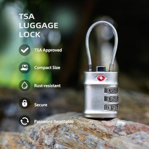 Image of Sunkizzrs Set of 2 Metal Luggage Locks for Travel