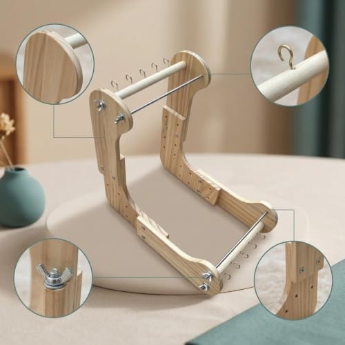 Telar de madera ergonómico que alivia el dolor de espalda al tejer de forma individual 4