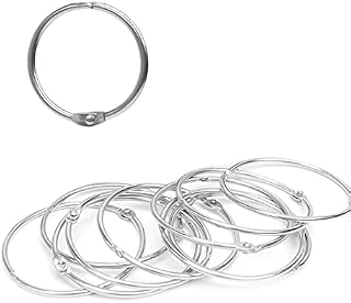 NCOALE Loose Leaf Binder20 Pack Metal Loose Leaf Binder Rings Metal Book Rings,Index Card Rings Binder Single Ring Nickel Plated Hinged Book Binder for Notebook Scrapbook Album Craft DIY (38MM)