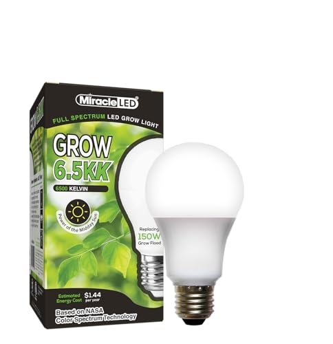 Miracle LED 6.5KK Professional Indoor Grow Light Bulb – 6500K Full Spectrum Replace 150W Grow Bulbs for Vegetables, Herbs, Hydroponics. (1-Pack)
