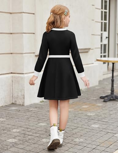 Arshiner Girls Sweater Dress Long Sleeve Button Knit Fall Winter Pullover Dresses for Kids 5-12 Years4