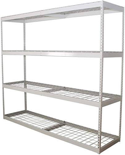 SafeRacks Freestanding Shelf | Steel Shelving Unit | 2'D x 8'W x 7'T (1-Pack, White)