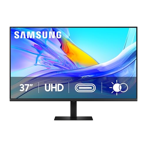 Samsung Monitor de alta resolução ViewFinity S8 (S80UD) 4K UHD HDR10 de 94.0 cm, USB-C, suporte ergonômico ajustável em altura, interruptor KVM embutido, Advanced Eye Care, LS37D800UANXZA, 2025