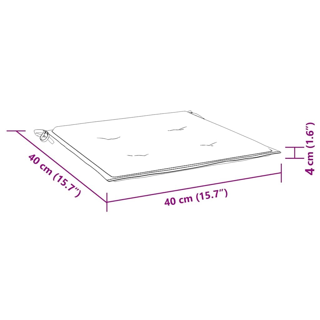 vidaXL Lot de 4 Coussins de Chaise de Jardin, Galettes de Siège Antidérapantes, Décoration Terrasse Patio Extérieur, Turquoise 40x40x4cm Tissu