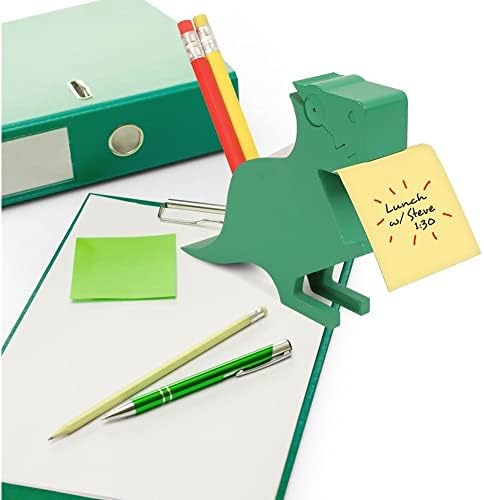 Memo Holder for Desk Desktop Note Pad Dispenser Pen Holder Paper Memo Holder Multifunctional Clip for Note Shor Memo Note pad Stationary Gifts Notepaper 200 Pages (Green Dinosaur)