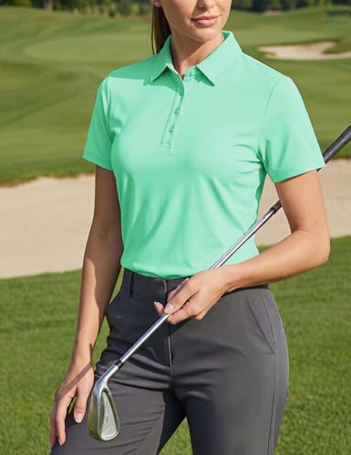 Image of TACVASEN Women's Golf Polo Shirts Short Sleeve UPF 50+ Sun Protection Golf Shirts for Women Quick Dry Collared Polos