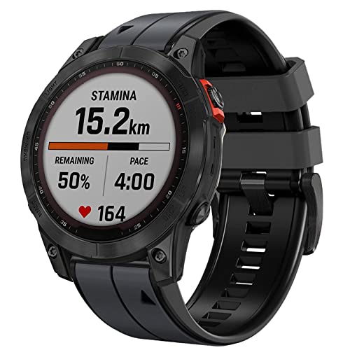 Image of Abanen Quick Fit 22mm Silicone Watch Bands for Garmin Forerunner 955 / Fenix 7 / epix 2 / Fenix 6 / Fenix 5, Soft Sport Bicolor Waterproof Wristband Strap for Gramin Instinct 2 Solar /Instinct