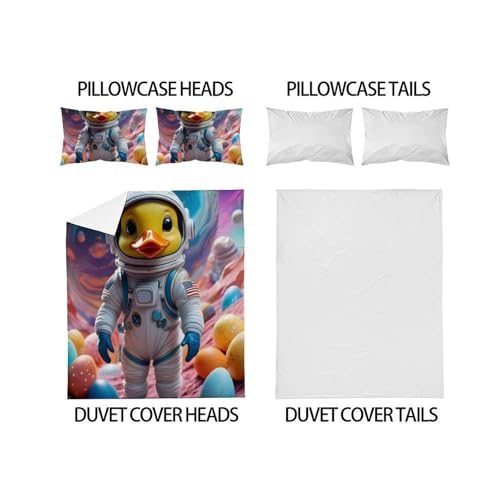 Housse de couette animaux imprimé 3D en microfibre pour lit double - 4