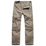 Youthful flying Pantalones de Hombres Convertible Pantalones Cortos Trekking Montaña Escalada Senderismo Secado Rápido Pantalón(Size:L,Color:Caqui)