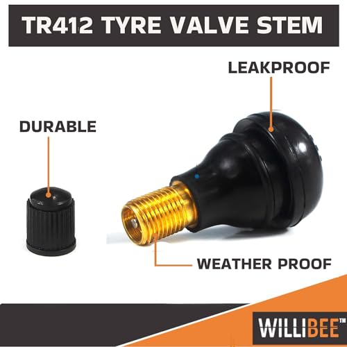 Image of WILLIBEE TR412 Tyre Valve Stem, EPDM Rubber Tubeless Tire Valve Stem for Bike (TR412-10Pcs)