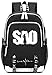 Produktbild YOYOSHome-Schultertasche mit japanischem Anime-Design, für Cosplay, Büchertasche, Laptoptasche, Schulranzen mit USB-Ladeanschluss, Sword Art Online (Schwarz) - yyyo3