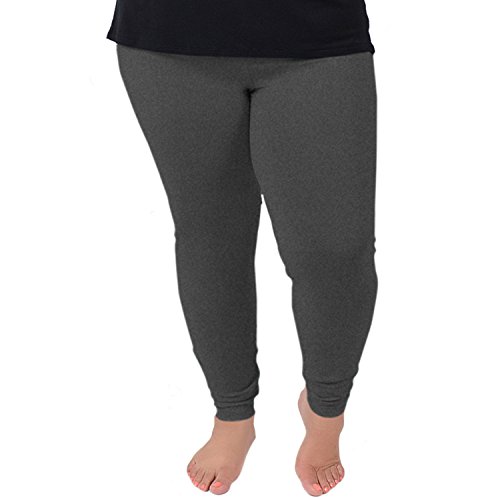 Stretch is Comfort Women's Cotton Plus Size Leggings Charcoal Gray 2X