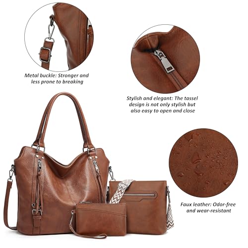Tote para mujer bolso grande de cuero con billetera miniatura 3