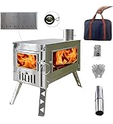 Amazon.com: DANCHEL OUTDOOR T6 Fast Folding Pure Titanium Hot Tent Stove,  Portable Small Camp Wood Burning Stove with 7.2ft Chimney for Survival  Winter Camping Cooking, 4.4lbs : Sports u0026 Outdoors