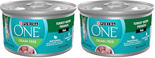 Purina ONE Natural, High Protein, Grain Free Wet Cat Food Pate, Turkey Recipe - (Pack of 48) 3 oz. Pull-Top Cans - image 1
