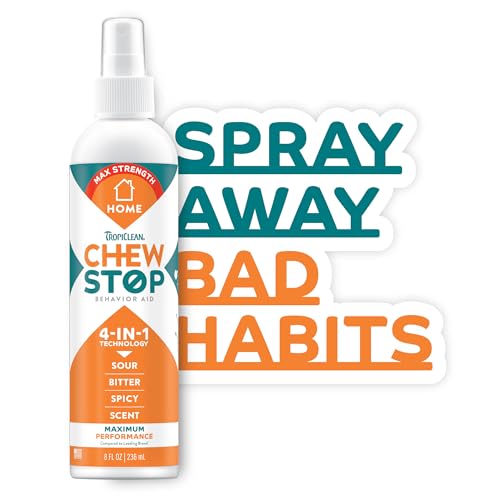 TropiClean No Chew Spray for Home, Safe Natural Chew + Lick Deterrent, 8oz