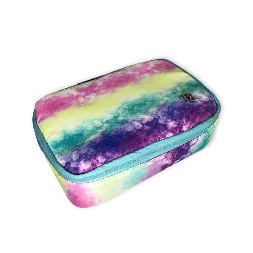 Estojo Escolar Quadrado, 26x16,5x6cm, 2,5L, Azul com Compartimentos Elásticos