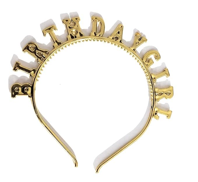GIRLYZ ATTIRE Womens Happy Birthday Golden Plated Plastic Headband Tiara Crown (B0CY8KY11B) Amazon Price History, Amazon Price Tracker