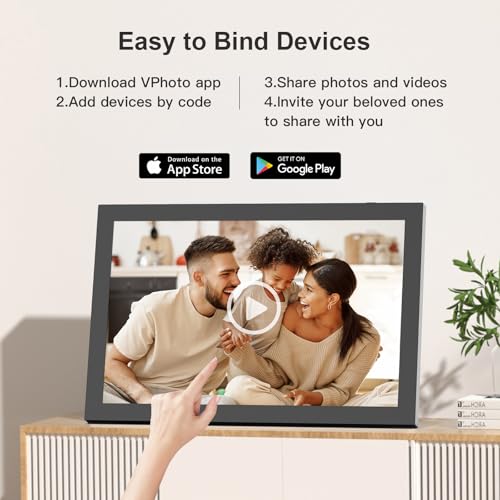Image of 10.1-inch Digital Picture Frame WiFi-Photo-Frame - 16GB Smart Frame, IPS Touch Screen, Auto-Rotate, Slideshow, Load Photo Video from Phone to Digital Frame Via App Email, Free Cloud, Gifts for Mom Dad
