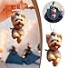 Yorkshire Terrier Hunde-Anhänger, vielseitiger Charm, niedlicher Welpe, Schlüsselanhänger für Auto-Dekoration, Rucksäcke, Partys und Spiegel, festlich, flacher Sammler für Mini-Frauen, Muscheln,