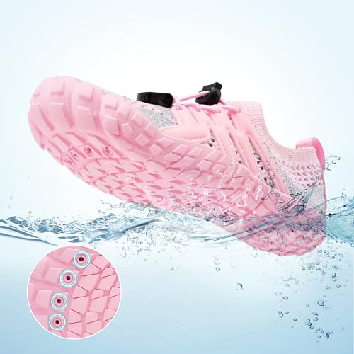 Image of Stelle Water Shoes for Kids Adjustable Laces | Quick Dry Barefoot Non-Slip Shoes with a Roomy Toe Box for Boys and Girls,Beach,Hiking,Toddler to Big Kid
