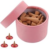 MAGICLULU Duftende Rückfluss Räucherkegel 120 Stück aus Naturmaterial mit 3 Haltern für Meditation Yoga Zuhause Luftreinigung