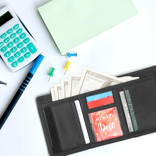 Aliceset 24 Pcs Kids Wallets Bulk Trifold Nylon Wallets for Men with Sticker Kids Canvas Purse for Boys Girls Children Bulk Gifts for Sports Birthday Gift(Classic Colors)4